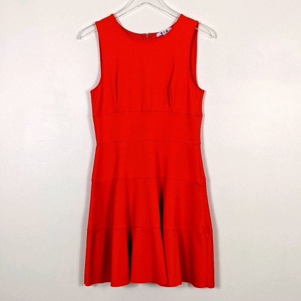 Three Dots Fit and Flare Dress Women's Small Poppy Red